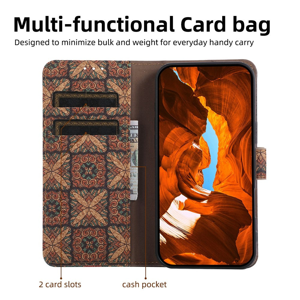 Til Oppo A7 Pro Max 5G Læderpung Etui Bohemian-stil TPU PU Telefoncover med Stand