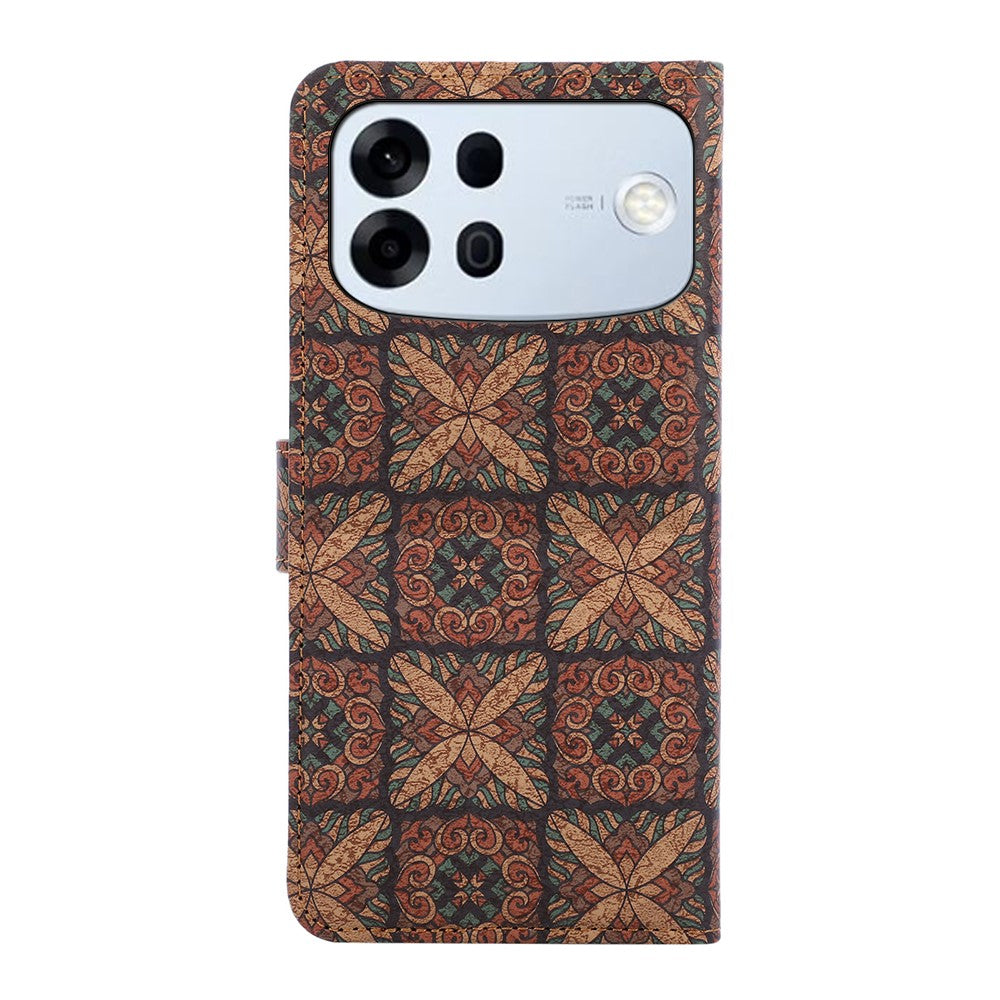 Til Oppo A7 Pro Max 5G Læderpung Etui Bohemian-stil TPU PU Telefoncover med Stand