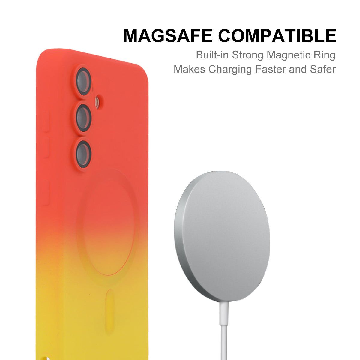 HAT PRINCE for Samsung Galaxy A08 4G Silicone Case ENAKY  Gradient Color Cover Compatible with MagSafe