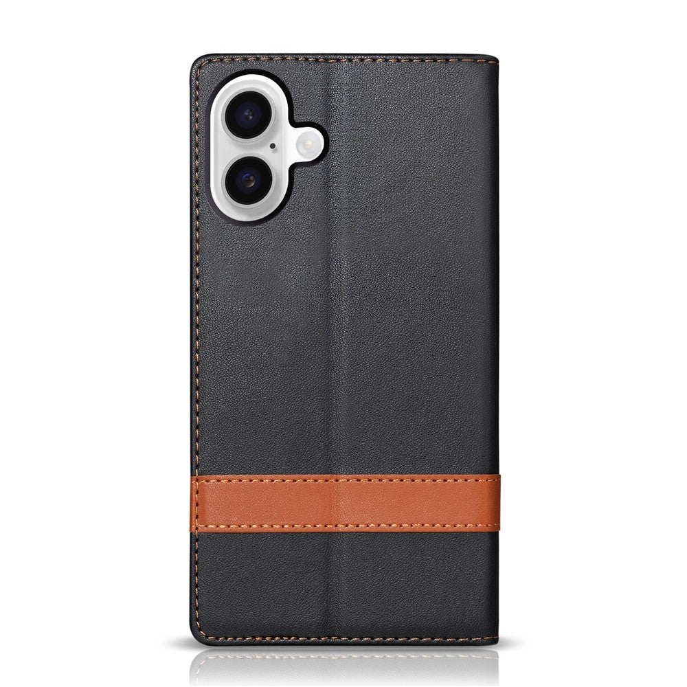 N.BEKUS P5-serie til iPhone 17 lædercover dobbeltfarvet syning RFID-blokerende pungtelefoncover