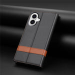 N.BEKUS P5-serie til iPhone 17 lædercover dobbeltfarvet syning RFID-blokerende pungtelefoncover