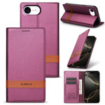 N.BEKUS P5 Series for iPhone 17e  /  16e Leather Case Dual Color Stitching RFID Blocking Wallet Phone Cover