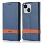 N.BEKUS P5 Series for iPhone 15 Leather Case Dual Color Stitching RFID Blocking Wallet Phone Cover
