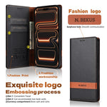 N.BEKUS P5 Series for iPhone 15 Pro Leather Case Dual Color Stitching RFID Blocking Wallet Phone Cover