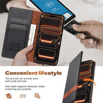 N.BEKUS P5 Series for iPhone 15 Pro Leather Case Dual Color Stitching RFID Blocking Wallet Phone Cover