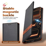 N.BEKUS P5 Series for iPhone 15 Pro Leather Case Dual Color Stitching RFID Blocking Wallet Phone Cover