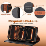 N.BEKUS P5 Series for iPhone 15 Pro Max Wallet Case RFID Blocking Magnetic Buckle Card Slots Cash Pocket Stand Cover