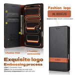 N.BEKUS P5 Series til iPhone 16 Pro Max Lædercover Dual Color Stitching RFID-blokerende Wallet Telefoncover