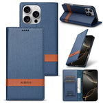 N.BEKUS P5 Series til iPhone 16 Pro Max Lædercover Dual Color Stitching RFID-blokerende Wallet Telefoncover