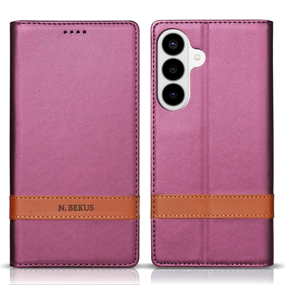 N.BEKUS P5 Series for Samsung Galaxy S26+ Leather Case Dual Color Stitching RFID Blocking Wallet Phone Cover