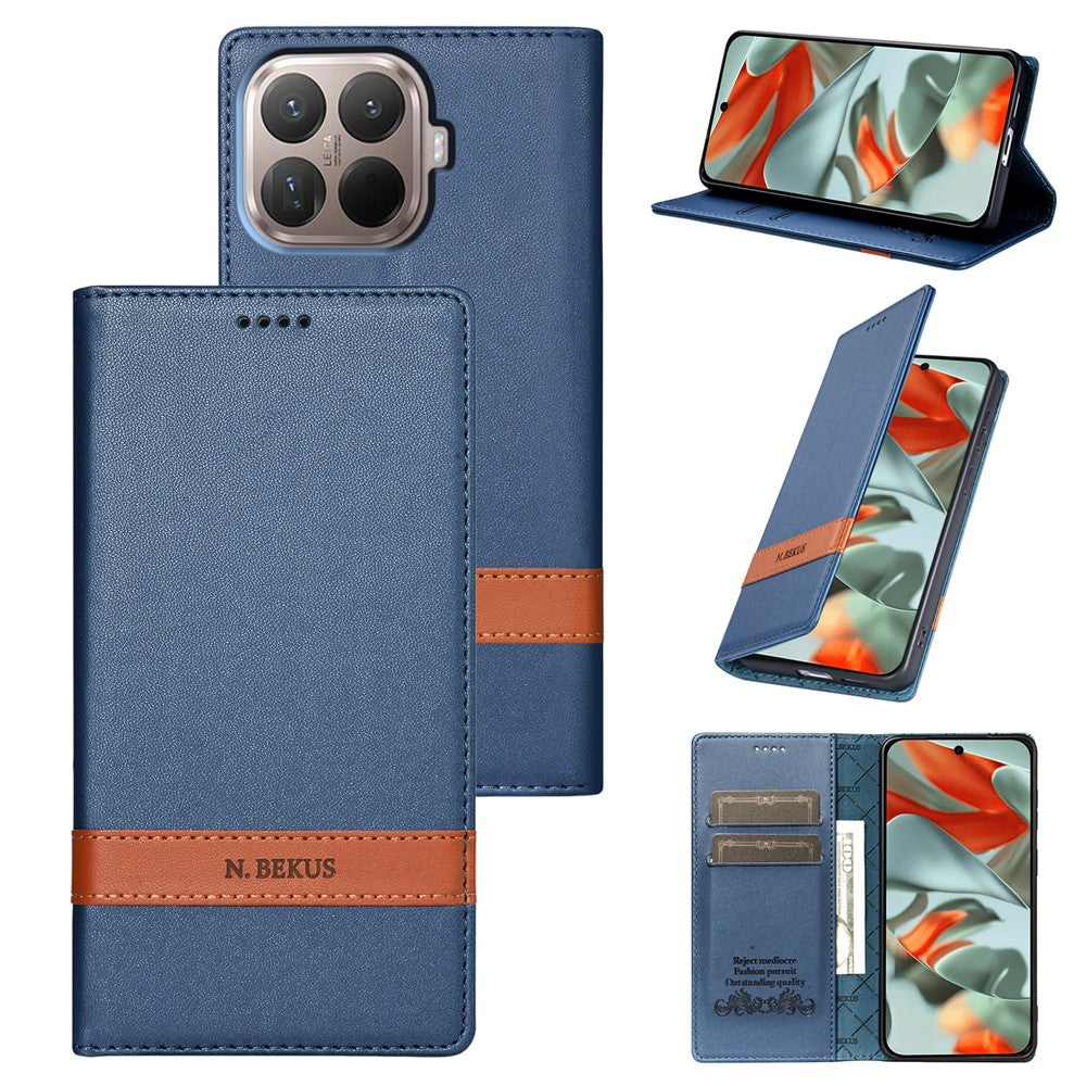 N.BEKUS P5 Series for Xiaomi 17T Leather Case Dual Color Stitching RFID Blocking Wallet Phone Cover