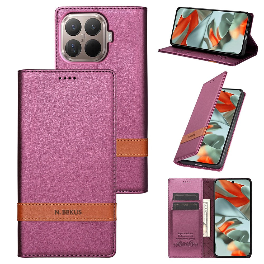 N.BEKUS P5 Series for Xiaomi 17T Leather Case Dual Color Stitching RFID Blocking Wallet Phone Cover