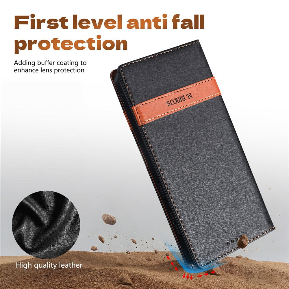 N.BEKUS P5 Series for Xiaomi Redmi Note 15 Pro 5G (Global) Leather Case Dual Color Stitching RFID Blocking Wallet Phone Cover
