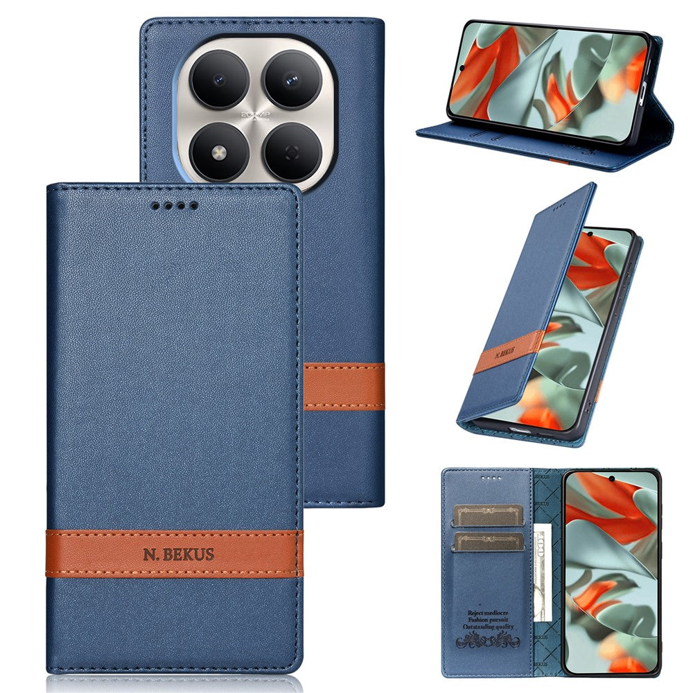 N.BEKUS P5 Series for Xiaomi Redmi Note 15 Pro 5G (Global) Leather Case Dual Color Stitching RFID Blocking Wallet Phone Cover