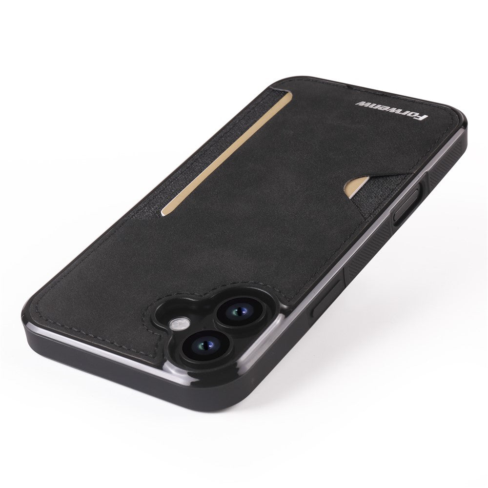 FORWENW F5-serie til iPhone 17-etui Kortholder i læder+TPU