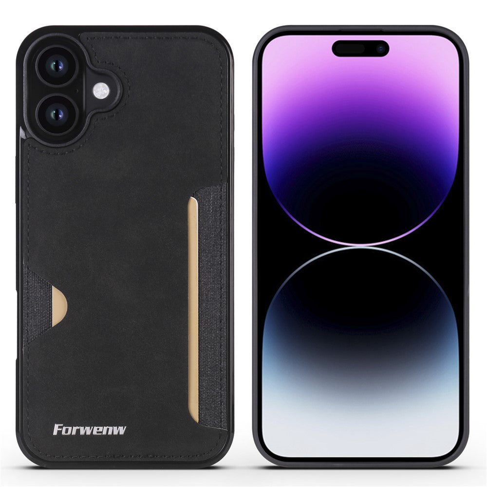 FORWENW F5-serie til iPhone 17-etui Kortholder i læder+TPU