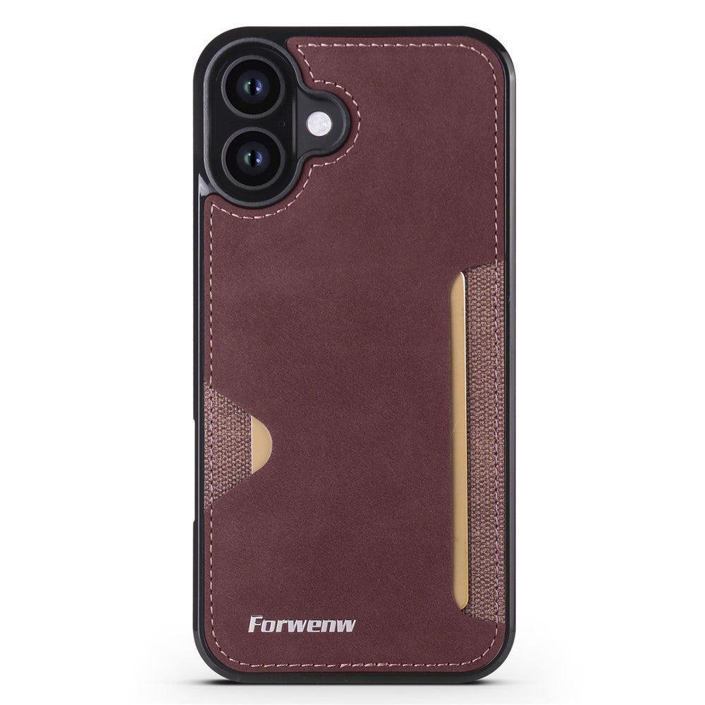 FORWENW F5-serie til iPhone 17-etui Kortholder i læder+TPU
