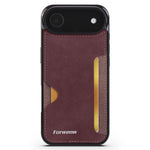 FORWENW F5 Series For iPhone Air Case Card Holder Leather+TPU Phone Case