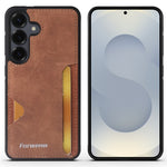 FORWENW F5 Series For Samsung Galaxy S26 FE Case Card Holder Leather+TPU Phone Case