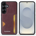 FORWENW F5 Series For Samsung Galaxy S26 FE Case Card Holder Leather+TPU Phone Case