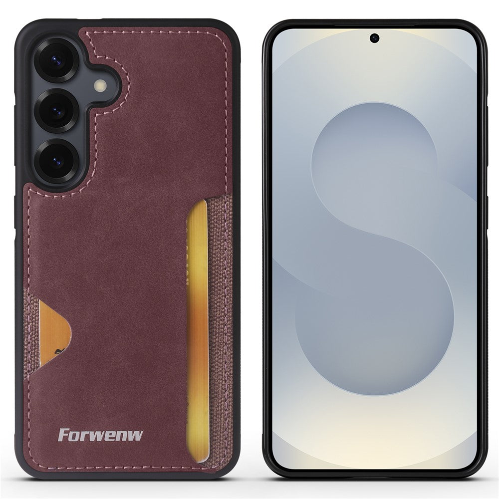FORWENW F5 Series For Samsung Galaxy S26 FE Case Card Holder Leather+TPU Phone Case