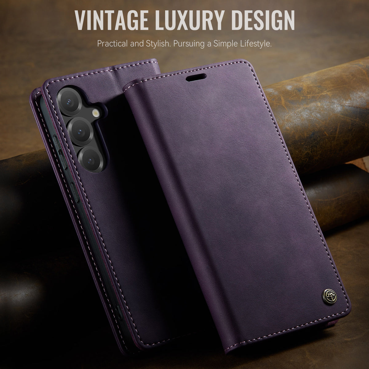 CASEME for Samsung Galaxy S26 FE Case 033 Series RFID Blocking Wallet Stand Calf Texture Leather Phone Cover