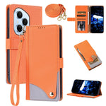 For Honor 400 Pro 5G (Global) Leather Case with Wrist Strap and Shoulder Strap Dual Color Multi Card Slots Phone Cover