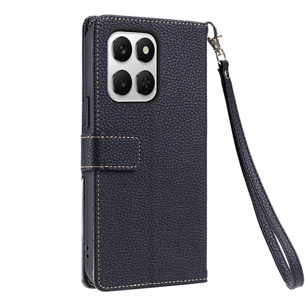 For Honor 400 Smart 4G  /  400 Smart 5G  /  X7d 4G Leather Case with Wrist Strap and Shoulder Strap Dual Color Multi Card Slots Phone Cover