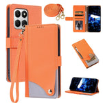 For Honor 400 Smart 4G  /  400 Smart 5G  /  X7d 4G Leather Case with Wrist Strap and Shoulder Strap Dual Color Multi Card Slots Phone Cover