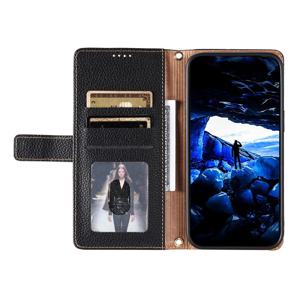 For Honor Magic8 5G Leather Case with Wrist Strap and Shoulder Strap Dual Color Multi Card Slots Phone Cover