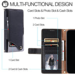 For Honor Magic8 5G Leather Case with Wrist Strap and Shoulder Strap Dual Color Multi Card Slots Phone Cover