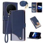 For Honor Magic8 5G Leather Case with Wrist Strap and Shoulder Strap Dual Color Multi Card Slots Phone Cover