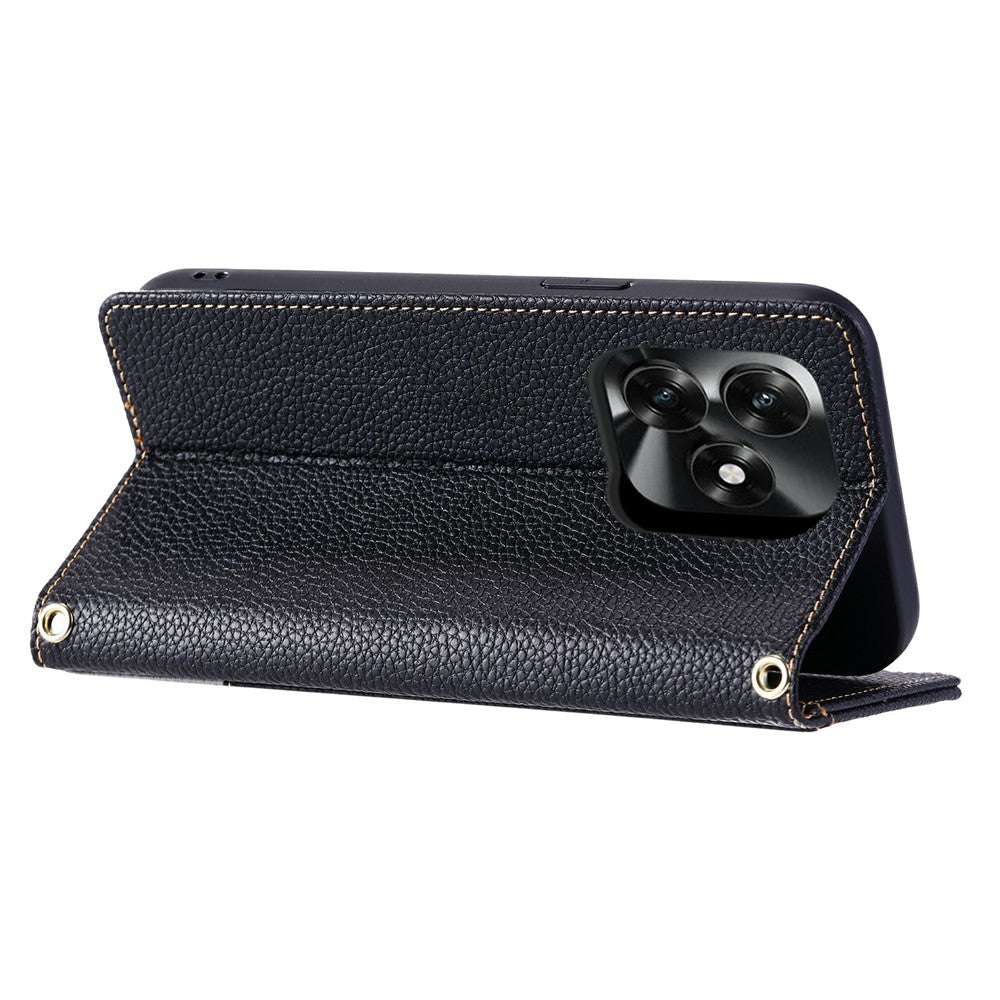 For Honor X5c 4G  /  X5c Plus 4G  /  Play10A 4G Leather Case with Wrist Strap and Shoulder Strap Dual Color Multi Card Slots Phone Cover