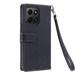 For Honor X7c 4G  /  X7c 5G  /  Play 60 Plus 5G  /  200 Smart 5G Leather Case with Wrist Strap and Shoulder Strap Dual Color Multi Card Slots Phone Cover