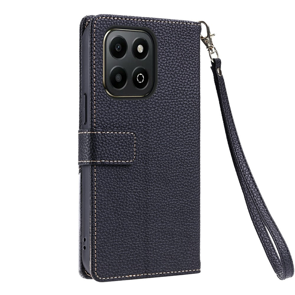 For Honor X7c 4G  /  X7c 5G  /  Play 60 Plus 5G  /  200 Smart 5G Leather Case with Wrist Strap and Shoulder Strap Dual Color Multi Card Slots Phone Cover