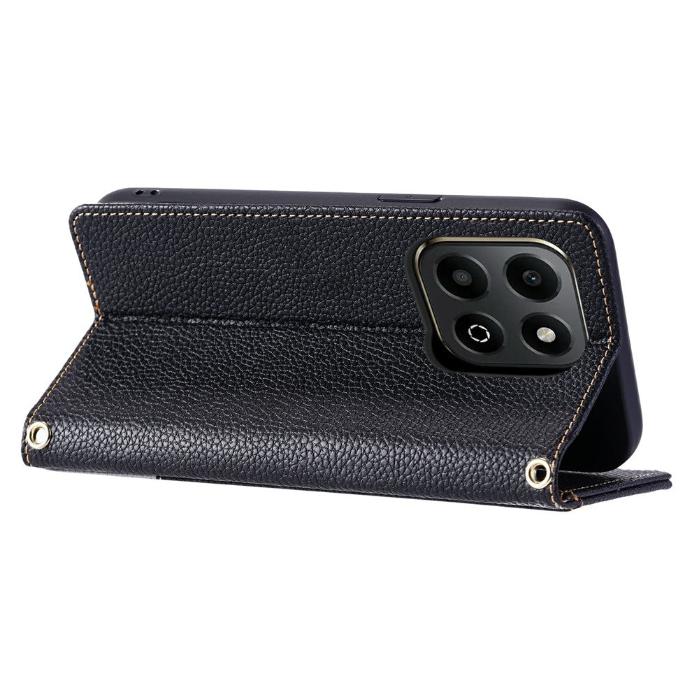 For Honor X7c 4G  /  X7c 5G  /  Play 60 Plus 5G  /  200 Smart 5G Leather Case with Wrist Strap and Shoulder Strap Dual Color Multi Card Slots Phone Cover