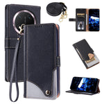 For Honor Magic7 Lite 5G  /  X60 Pro 5G  /  X9c 5G Leather Case with Wrist Strap and Shoulder Strap Dual Color Multi Card Slots Phone Cover