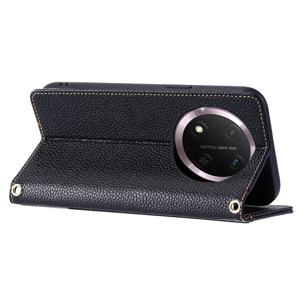 For Honor Magic7 Lite 5G  /  X60 Pro 5G  /  X9c 5G Leather Case with Wrist Strap and Shoulder Strap Dual Color Multi Card Slots Phone Cover
