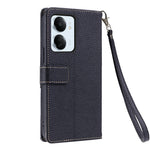 Xiaomi Redmi 13C 4G / Redmi 13C 5G / Poco C65 4G / Redmi 13R 5G / Poco M6 5G Läderfodral med handledsrem och axelrem Tvåfärgat mobilfodral med flera kortplatser