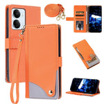 Xiaomi Redmi 13C 4G / Redmi 13C 5G / Poco C65 4G / Redmi 13R 5G / Poco M6 5G Läderfodral med handledsrem och axelrem Tvåfärgat mobilfodral med flera kortplatser