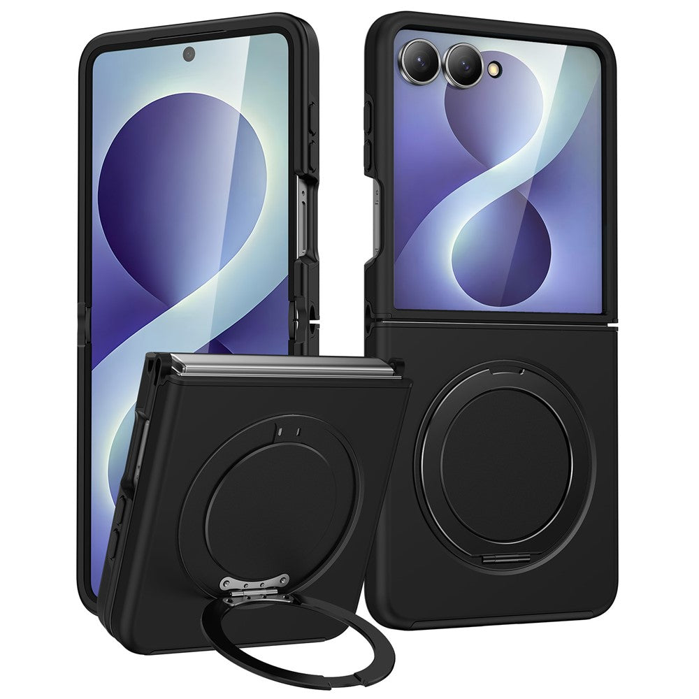 For Samsung Galaxy Z Flip8 Magnetic Case TPU + PC Rotary Kickstand Phone Cover