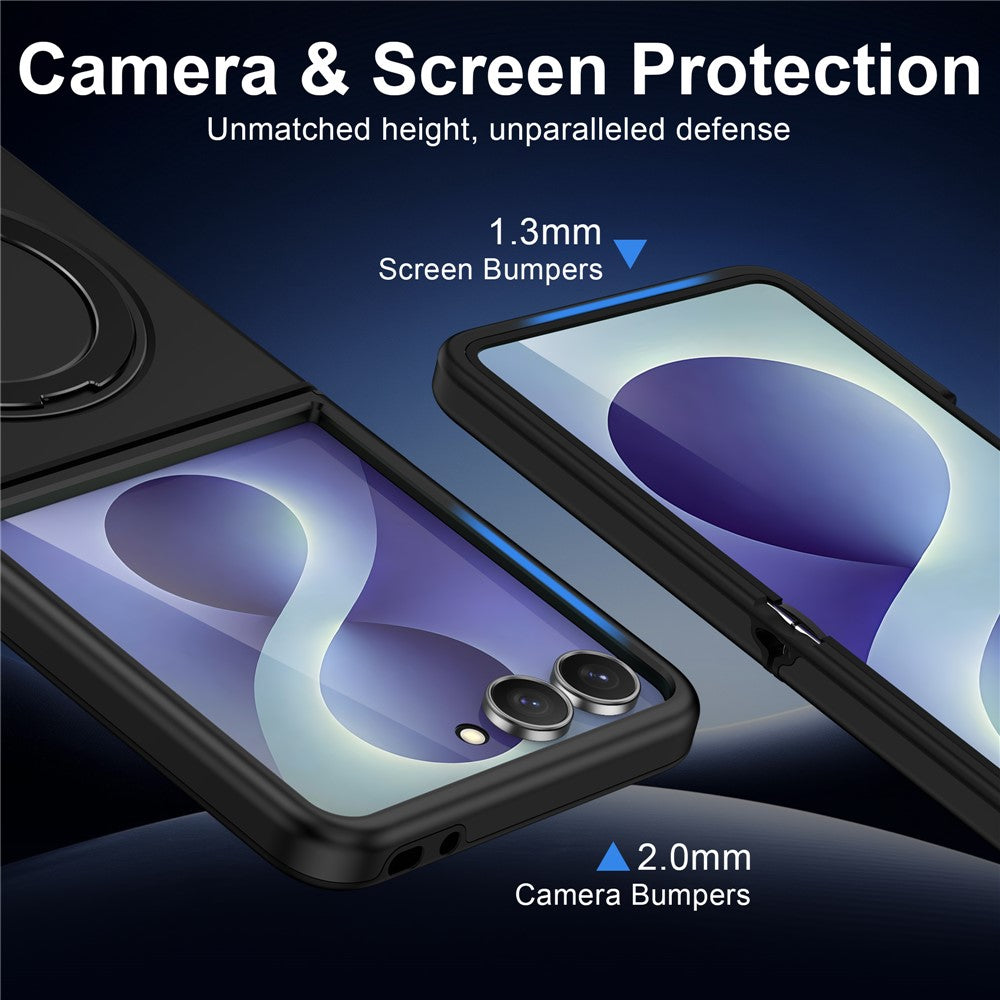 For Samsung Galaxy Z Flip8 Magnetic Case TPU + PC Rotary Kickstand Phone Cover