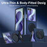 For Samsung Galaxy Z Flip8 Magnetic Case TPU + PC Rotary Kickstand Phone Cover