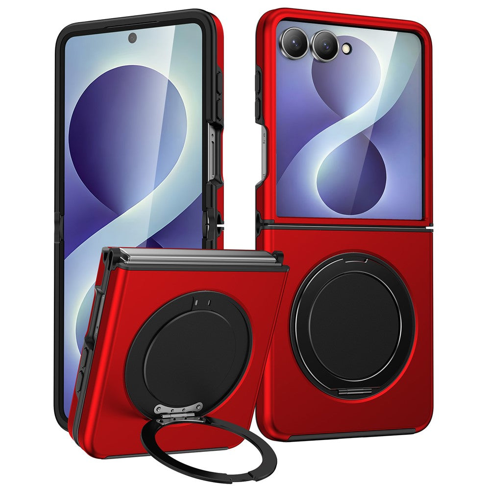 For Samsung Galaxy Z Flip8 Magnetic Case TPU + PC Rotary Kickstand Phone Cover