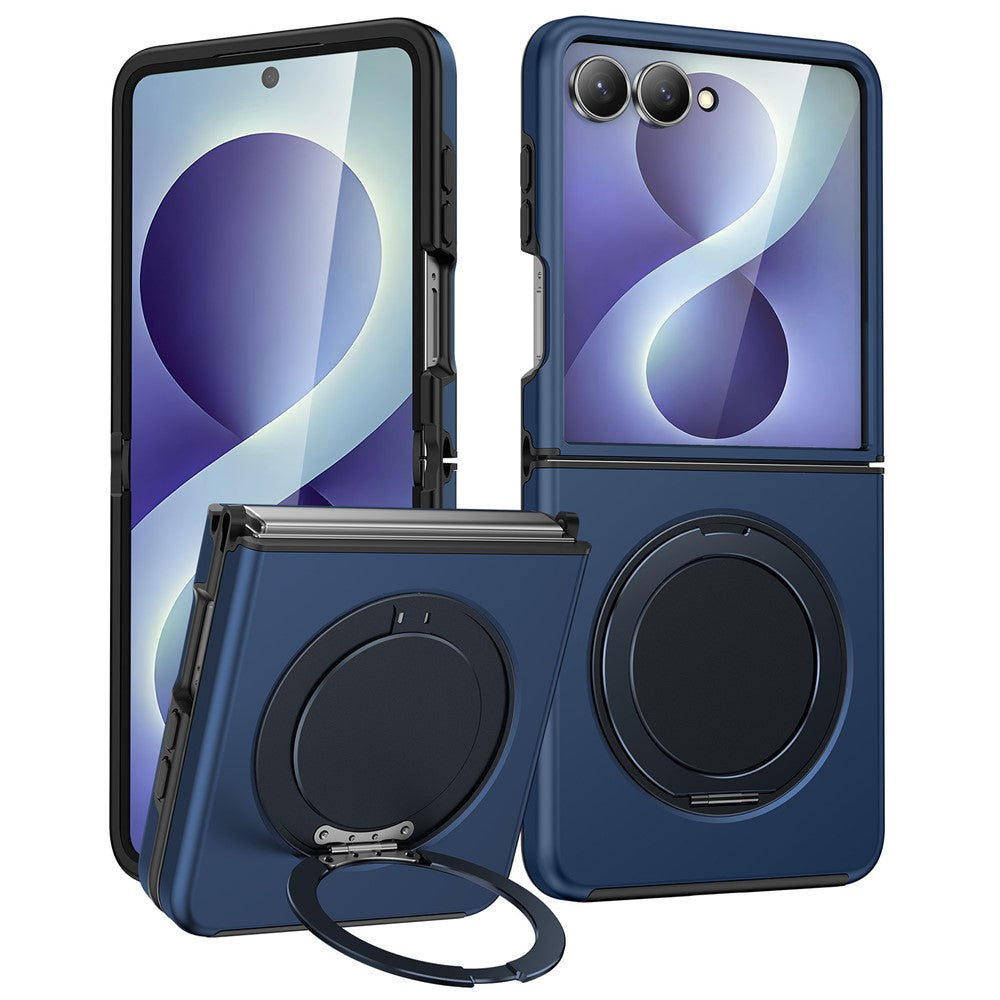 For Samsung Galaxy Z Flip8 Magnetic Case TPU + PC Rotary Kickstand Phone Cover