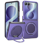 For Samsung Galaxy Z Flip8 Magnetic Case TPU + PC Rotary Kickstand Phone Cover