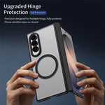 For Samsung Galaxy Z Fold4 5G Case Hard PC Matte Phone Cover with Built-in Tempered Glass Film
