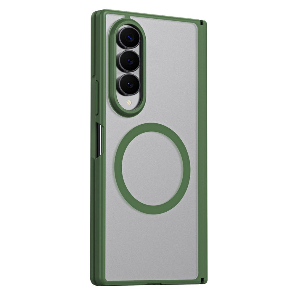 For Samsung Galaxy Z Fold4 5G Case Hard PC Matte Phone Cover with Built-in Tempered Glass Film
