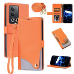 For Oppo A3 Pro (Global) 5G  /  A3 Pro (India) 5G  /  A80 5G  /  K12x 5G (Global) Leather Case with Wrist Strap and Shoulder Strap Dual Color Multi Card Slots Phone Cover