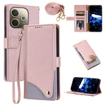 Til Oppo A5 Pro 5G (Global) / A5 Pro 4G (Global) Læderetui med håndrem og skulderrem Dual Color Multi Card Slots Telefoncover